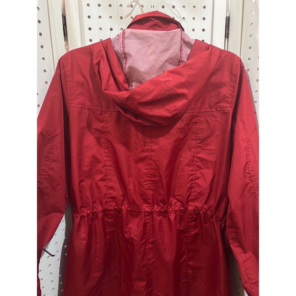 Woolrich Red Hooded Lightweight Drawstring Waist Anorak Jacket Women M - Picture 6 of 7